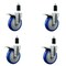 Service Caster 5'' Blue Poly Swivel 1-3/8'' Expanding Stem Caster Set Total Lock Brake, 4PK SCC-EXTTL20S514-PPUB-BLUE-138-4 - alternate 1